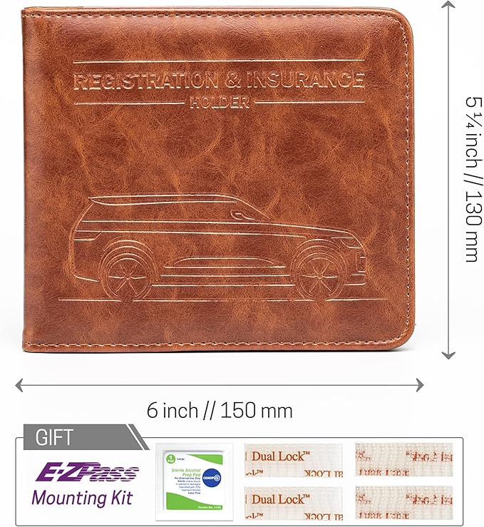 CANOPUS Car Registration and Insurance Holder, Magnetic Closure, Embossed Card - Image 6