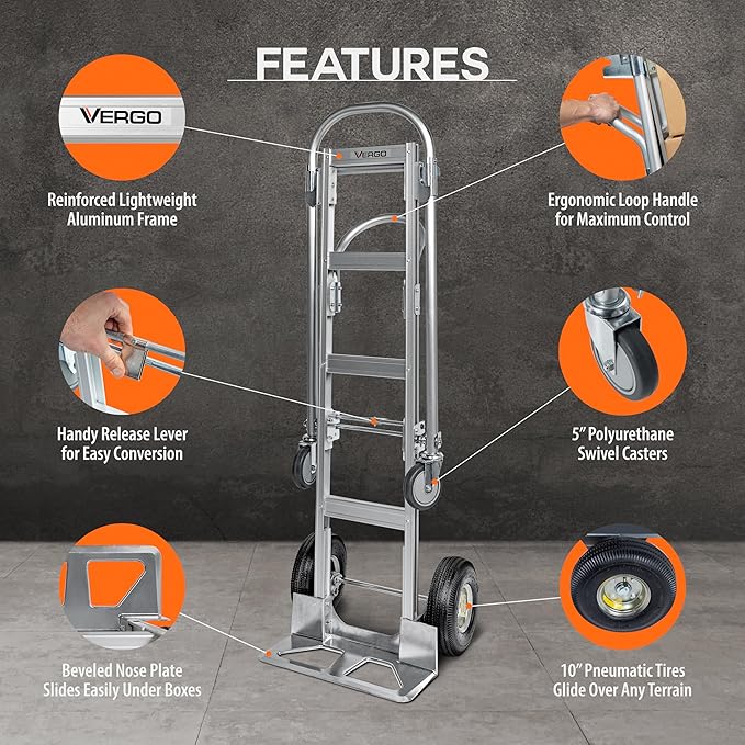 Vergo Industrial Convertible Hand Truck - Image 2