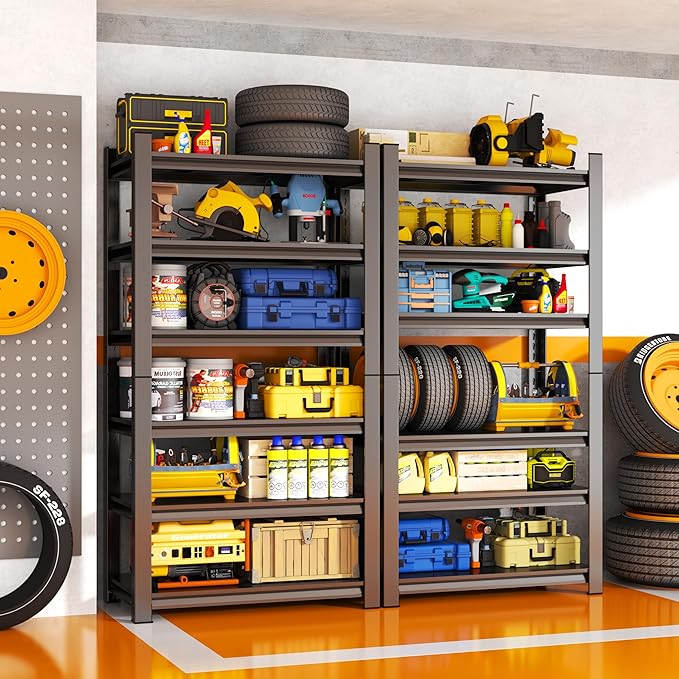 6-Tier Garage Shelves, Metal Shelving Unit, Adjustable Storage Shelves Heavy - Image 8