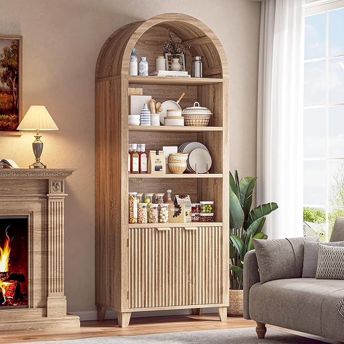 79.9" Tall Arched Pantry Cabinet, 6-Tier Arched Cabinet - Image 7