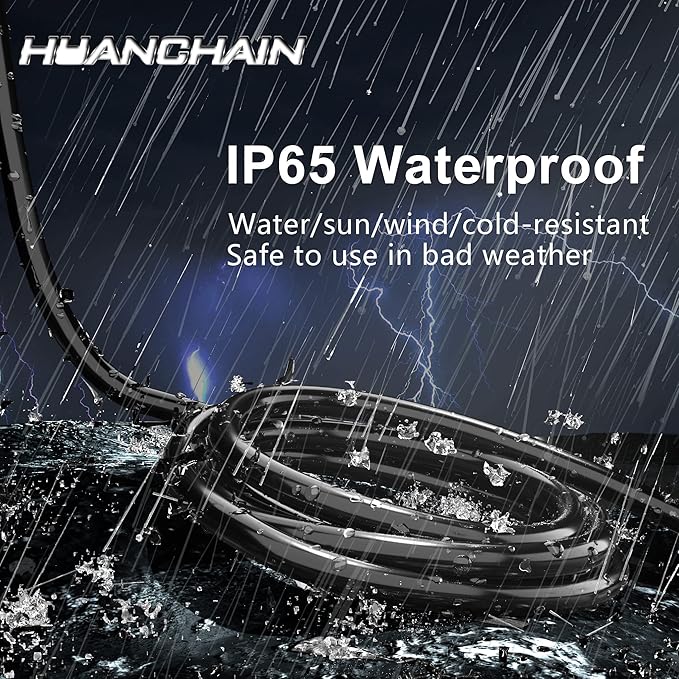 HUANCHAIN 6 FT（2 Pack） 16 Gauge Black Indoor Outdoor Extension Cord Waterproof - Image 4