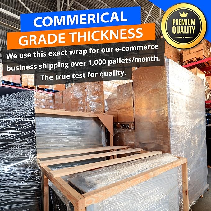 4 Rolls x 18" x 1500 FT x 80 Gauge Clear Non-Stretch Heavy Duty Plastic Stretch - Image 4