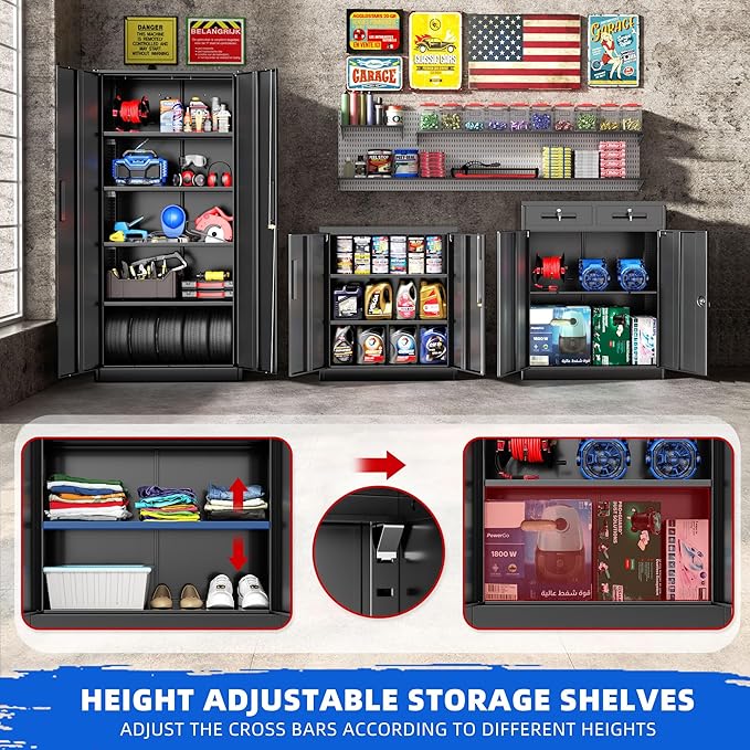 Pataku Metal Storage Cabinet, Garage Cabinet - Image 6