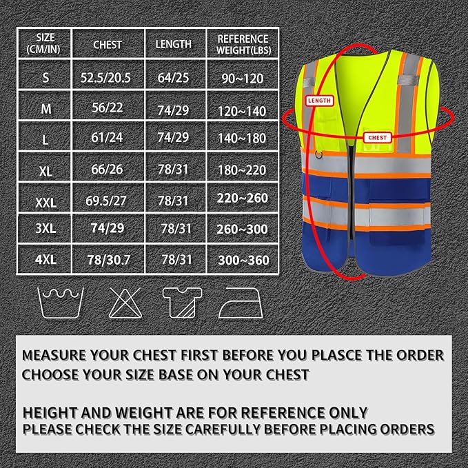 BeautyWill Custom Logo 10/20 Pack Safety Vest Class2 High Visibility Vest - Image 6