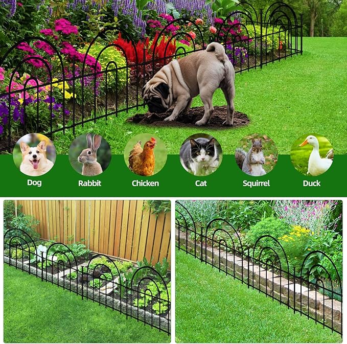 Decorative Garden Fence, 32 Panels No Dig Fence 45.3ft x13in Animal Barrier - Image 6
