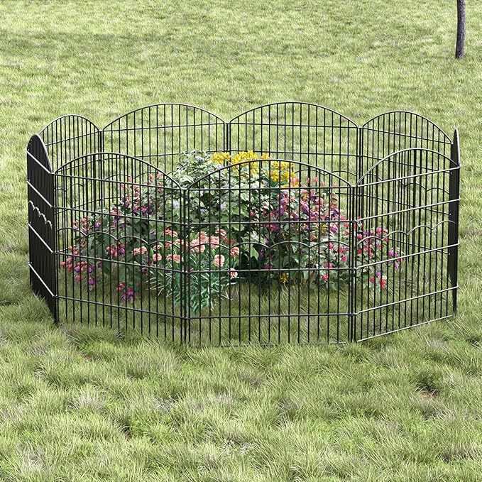 Decorative Garden Fence 6 Panels 6 Panels 13.4 ft×32in Metal Garden Fences - Image 8
