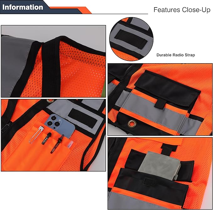 Class 2 High Visibility Reflective Safety Vests Women & Men - Image 4