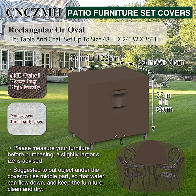 Heavy Duty Patio Furniture Covers Waterproof, 600D Outdoor Furniture Cover - Image 2