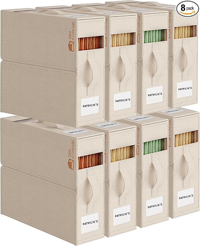 8Pack Sheet Organizers for Linen Closet by ZenStorage