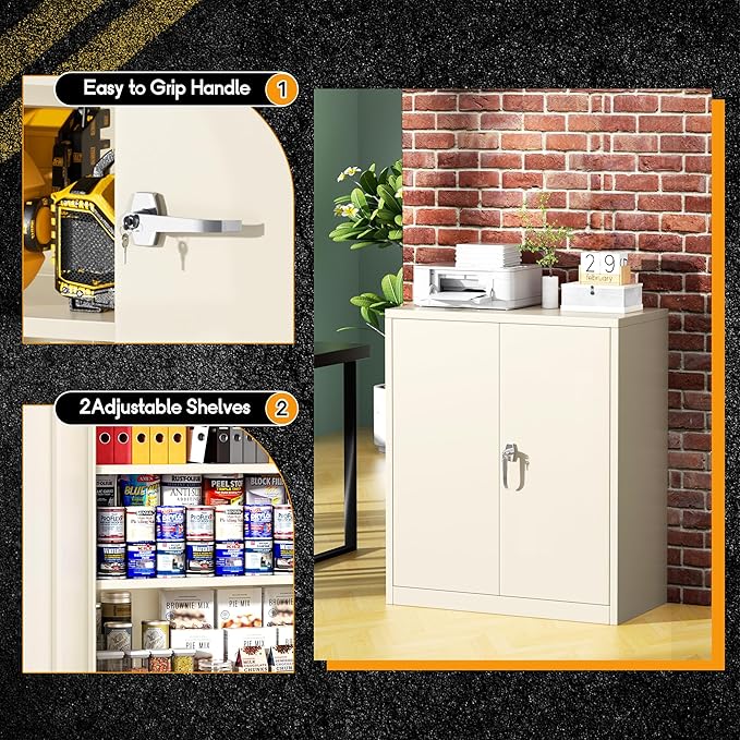 Greenvelly Metal Garage Storage Cabinet, Lockable Metal Cabinets - Image 6