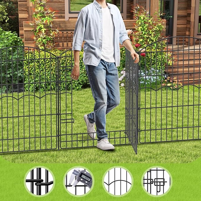 Decorative Garden Fence 6 Panels 14.8ft×38in No Dig Animal Barrier Fencing - Image 5