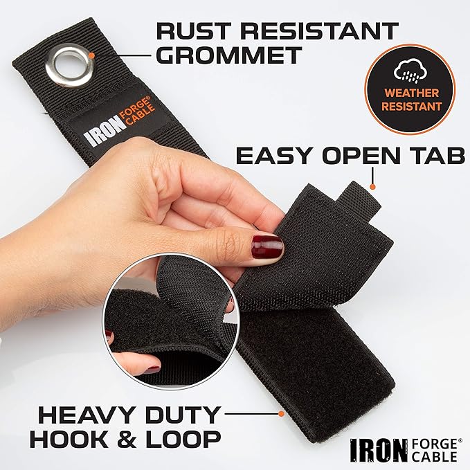 Iron Forge Cable Extension Cord Wrap Organizer, 15 Piece Multi-Pack - Image 2