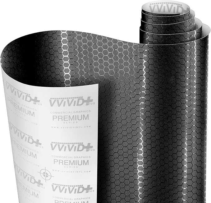 VViViD+ Honeycomb Matte Black Medium Pattern Car Wrap Vinyl by VVIVIDVINYLS