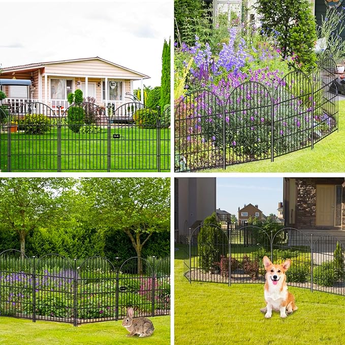 Tall Garden Fence with Gate 40 inx26.2 Ft, 12 Panels Dog Fence Outdoor - Image 5