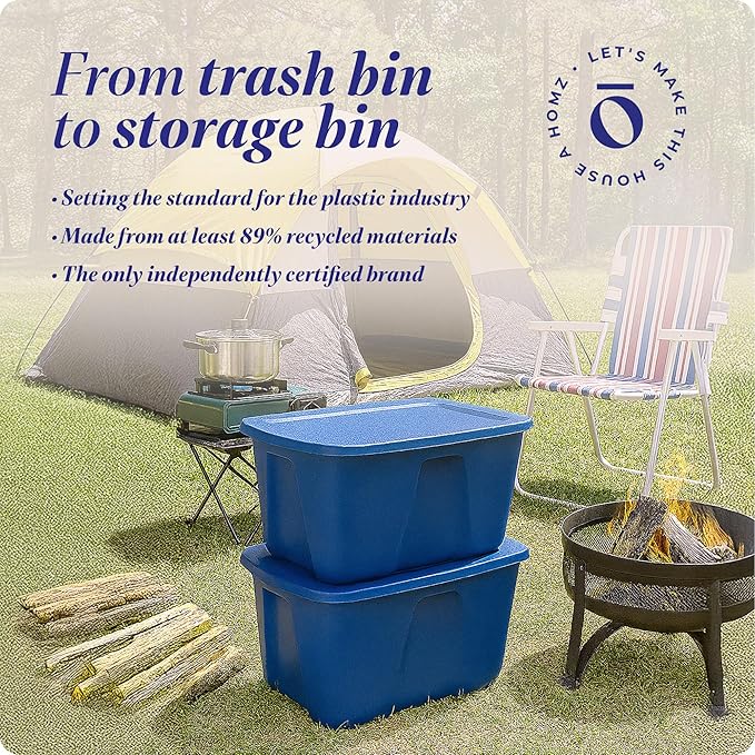 HOMZ 2-Pack Durable Molded Bin, Plastic Storage Containers - Image 7