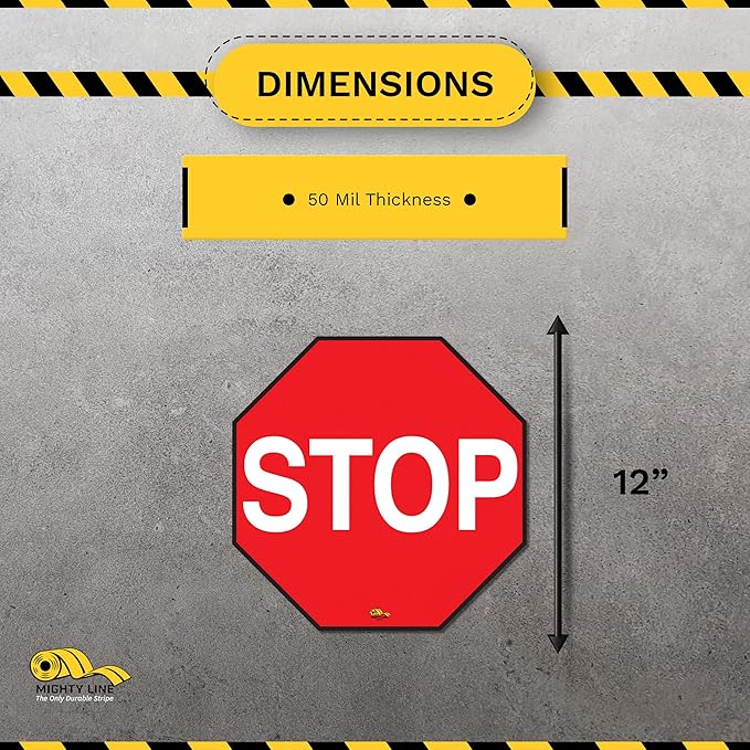 Mighty Line Stop Floor Sign Sticker - Image 3