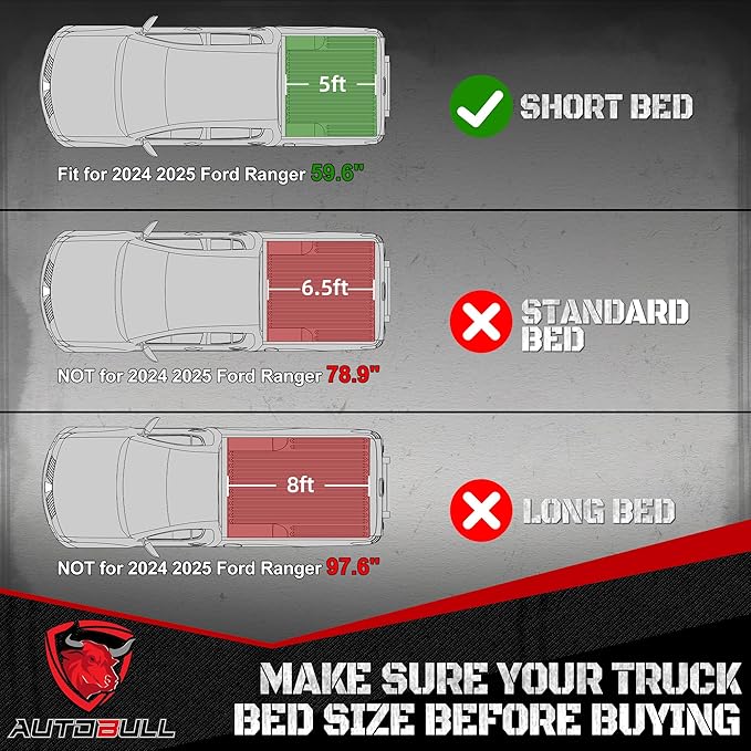 Truck Bed Mat Bed Liner Fit for Ford Ranger 2025 2024, Vehicle Truck Bed Liner - Image 2
