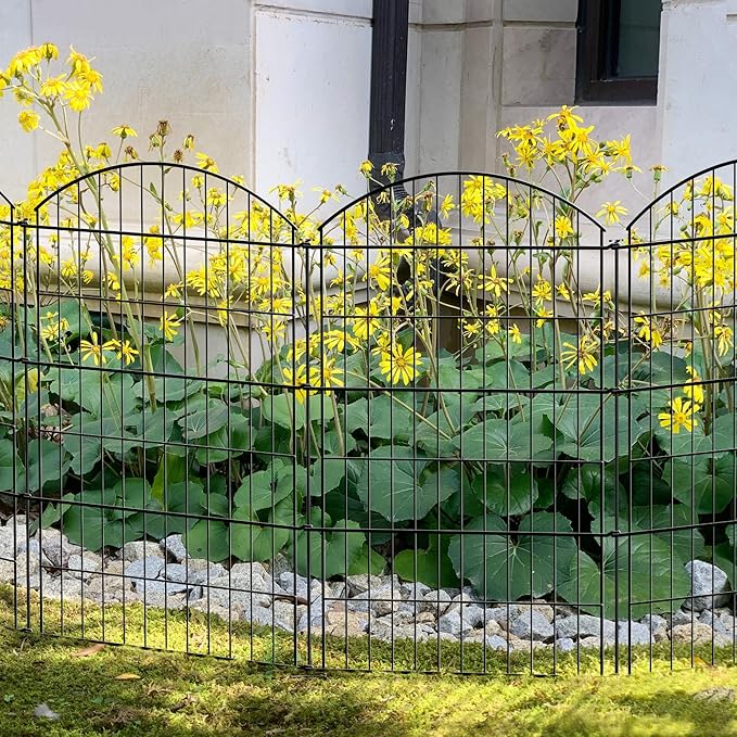 Metal Garden Fence 40 in H x 28 in W 10 Panels Total Length 23 ft, No Need Dig - Image 7