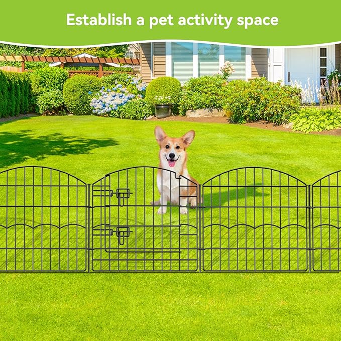 Decorative Garden Fence 12 Panels 24ft×24in Metal Garden Fences - Image 6