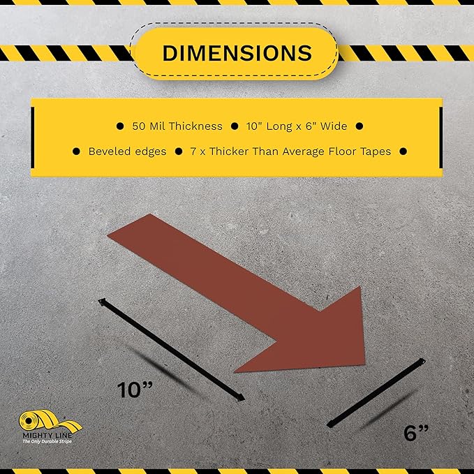 Mighty Line Solid Arrows Directional Sticker Sign Floor Marking Tape - Image 3