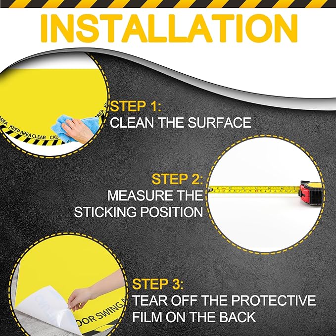1 Pack 56 x 28 Inches Door Swing Caution Floor Sign - Image 5