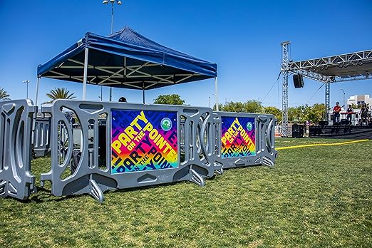 Billboard Barricade 42x96 Plastic Pedestrian Barricade- Silver - Image 3