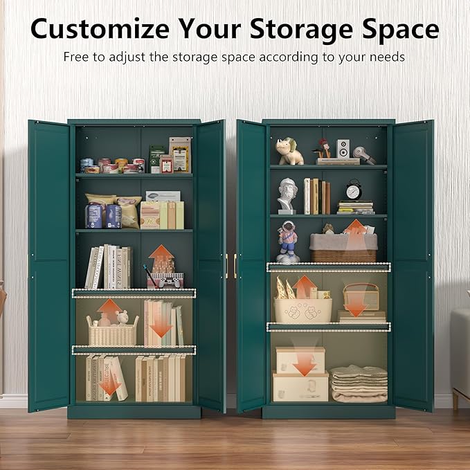 Kitchen Pantry Cabinet, 71 Inch Tall Metal Pantry Cabinet - Image 4