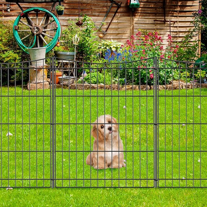 INJOPEXI Decorative Garden Fence 6 Panels 11.8ft×30in Garden Fences Outdoor - Image 5