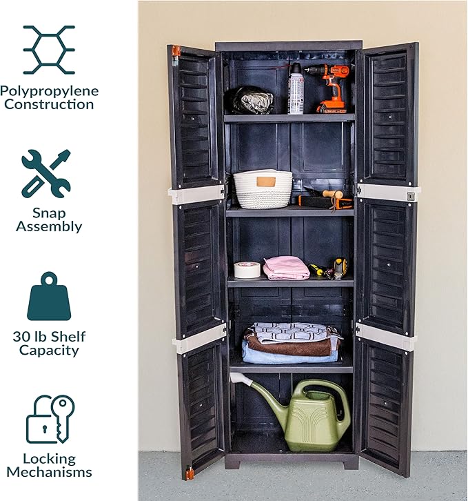 Sunnydaze Lockable Storage Cabinet - Image 4
