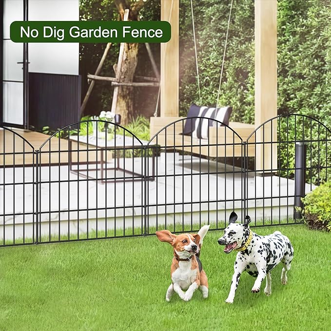 Metal Garden Fence 28in x 37.3ft, 16 Panels + 17 Stakes Dog Fences Border Fence - Image 2