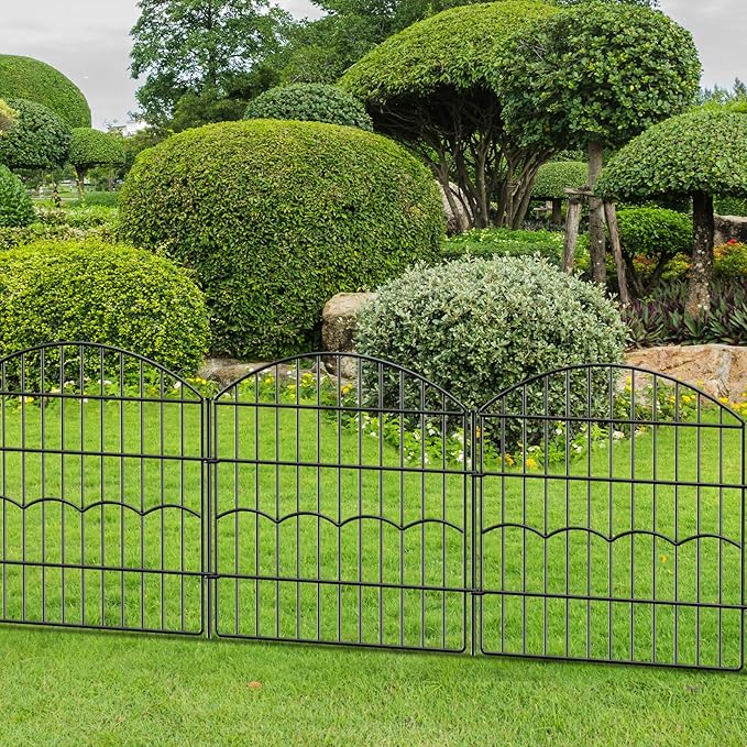 Decorative Garden Fence 6 Panels 12 ft×24in Metal Garden Fences, No Dig Animal - Image 8