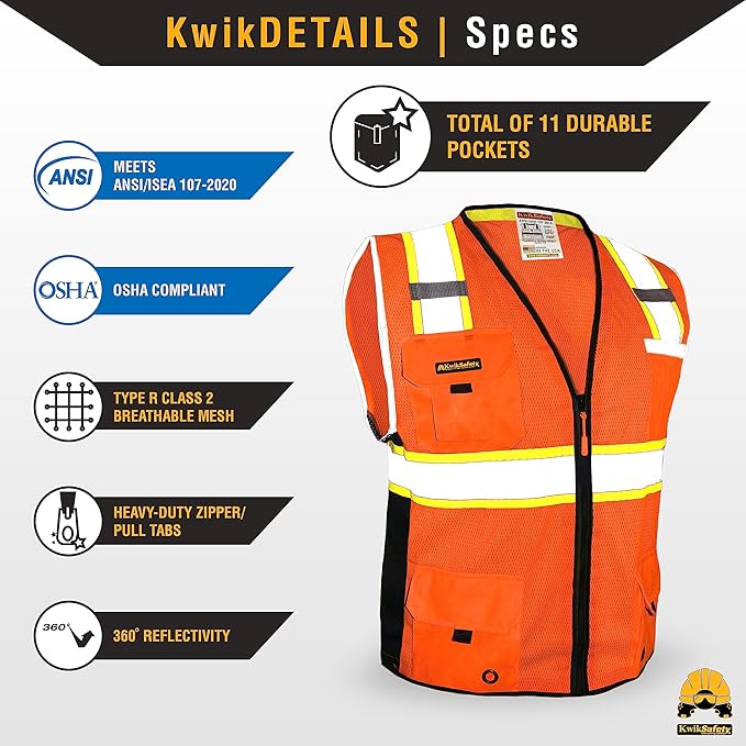KwikSafety - Charlotte, NC - BIG KAHUNA Safety Vest Class 2 ANSI OSHA - Image 5