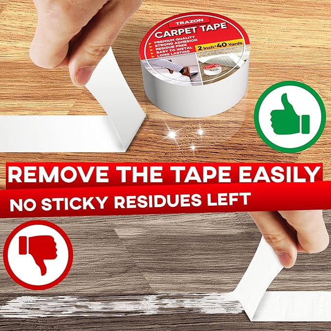 Carpet Binding Tape Double Sided - 2 In / 120 Ft Tape Grippers - Image 4