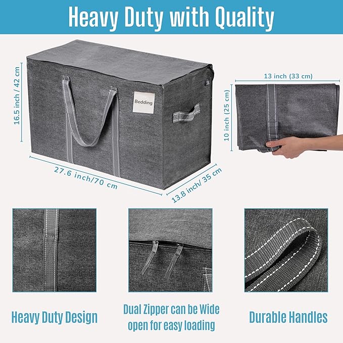 VENO 4 Pack Moving Bags and Large Christmas Storage Bins - Image 3