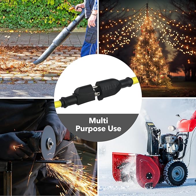 BN-LINK 10ft Outdoor Extension Cord, 12/3 SJTW Heavy Duty Power Cord, 3-Prong - Image 7