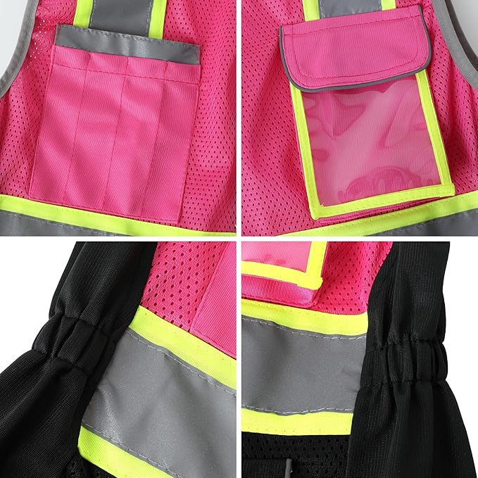Safety Vest for women, Hi vis Reflective Lady Work vest - Image 7