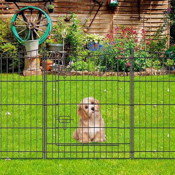 INJOPEXI Garden Fence 12 Panels 23.6ft×30in Decorative Metal Fences - Image 5