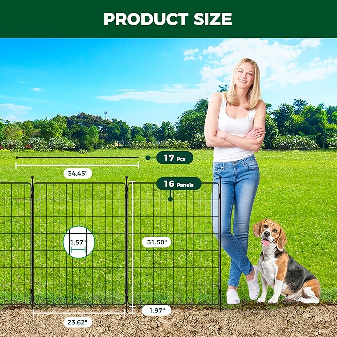 FXW Decorative Garden Fence for Yard - 32in x 31.5ft 16 Panels - Metal Fencing - Image 3