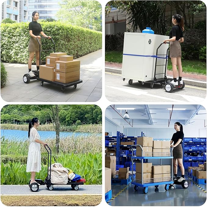 Electric Platform Truck, 661lbs Capacity Heavy Duty Flatbed Cart, 1000W Powered - Image 7