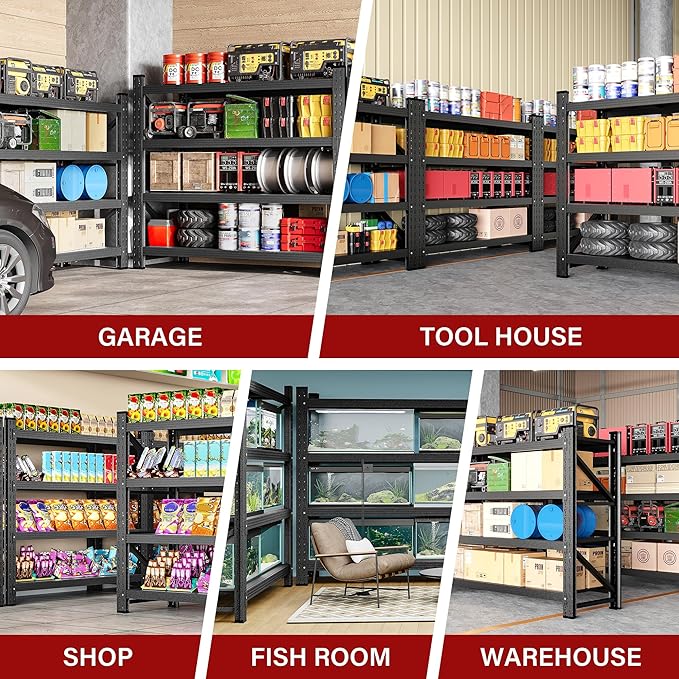 2000LBS Heavy Duty Garage Shelving Units, Metal Garage Shelves, Large Storage - Image 5