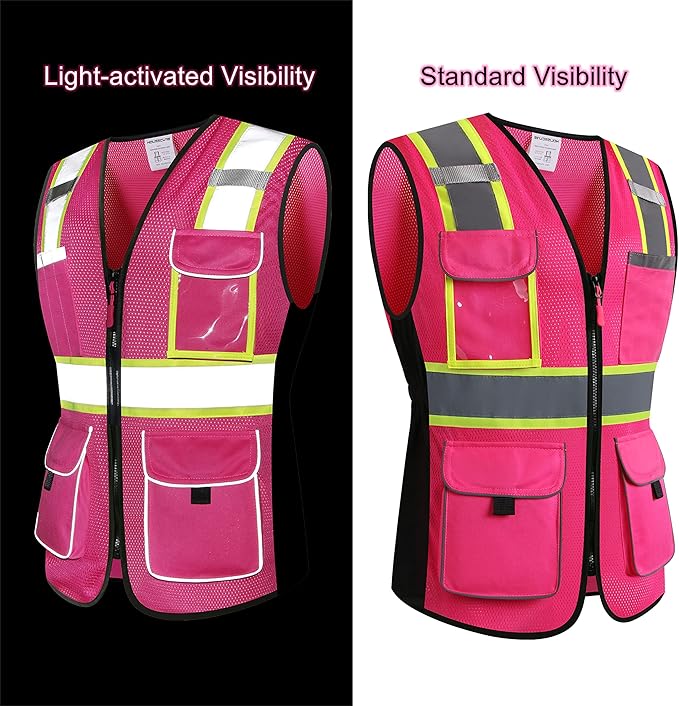 Safety Vest for women, Hi vis Reflective Lady Work vest - Image 3
