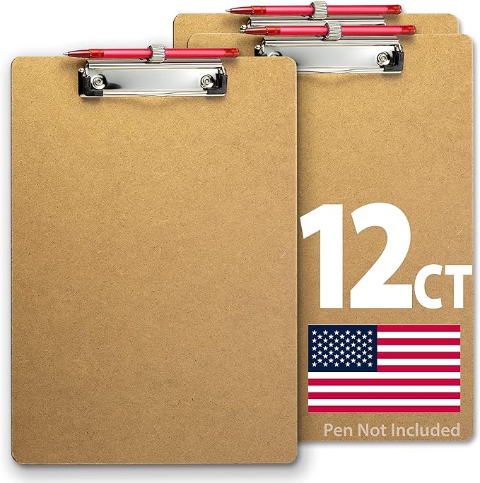 Achieva Recycled Wood Clipboard, Letter Size, Low Profile Clip by Achieva
