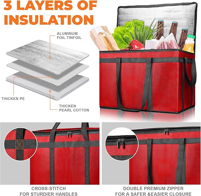 Insulated Food Delivery Bag, Commercial Grade Pizza Carrier - Image 3