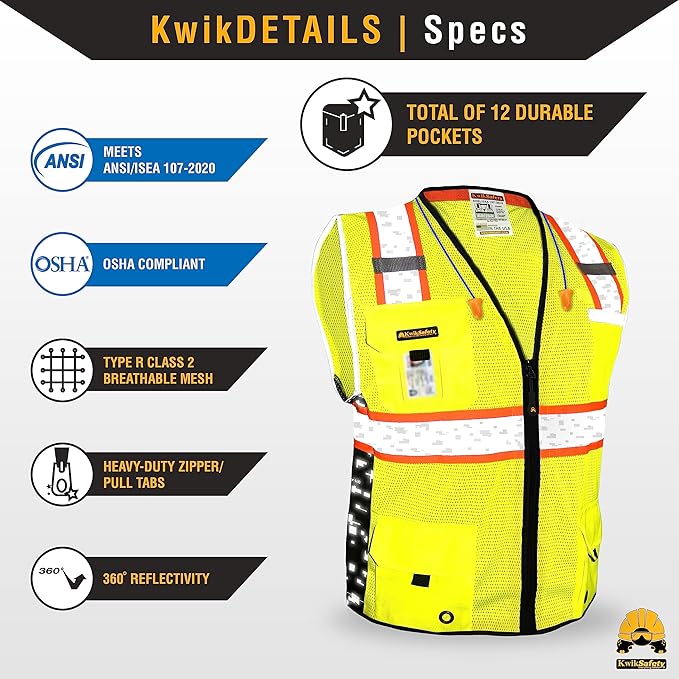 KwikSafety - BIG KAHUNA DIGITAL Safety Vest Class 2 ANSI OSHA Reflective Hi Vis - Image 5