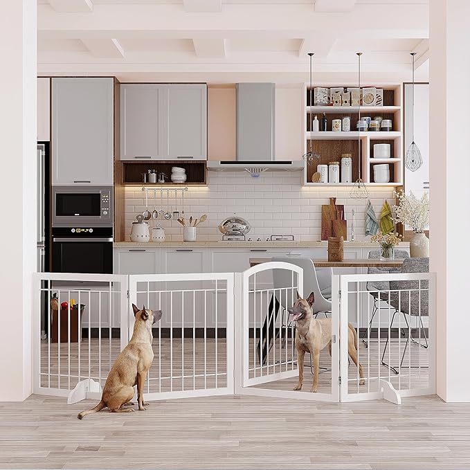 Vantas Folding Pet Gate 96" Wide, Freestanding Wire Pet Gate, Pet Puppy Safety by Vantas