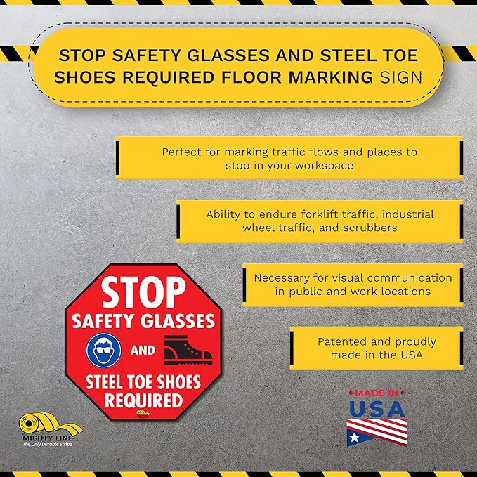 Mighty Line Stop Floor Sign Sticker - Image 2