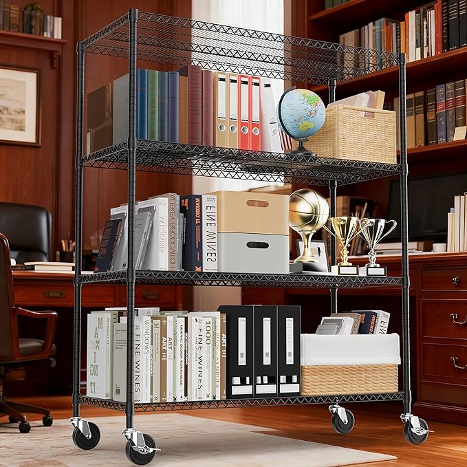 4 Tiers Shelf 2640 lbs Steel Storage Shelving Utility Shelving Unit Steel - Image 6