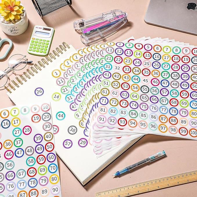 Outus 5000 Pcs 1 Inch 1 to 100 Number Stickers Small Number Dot Labels - Image 5