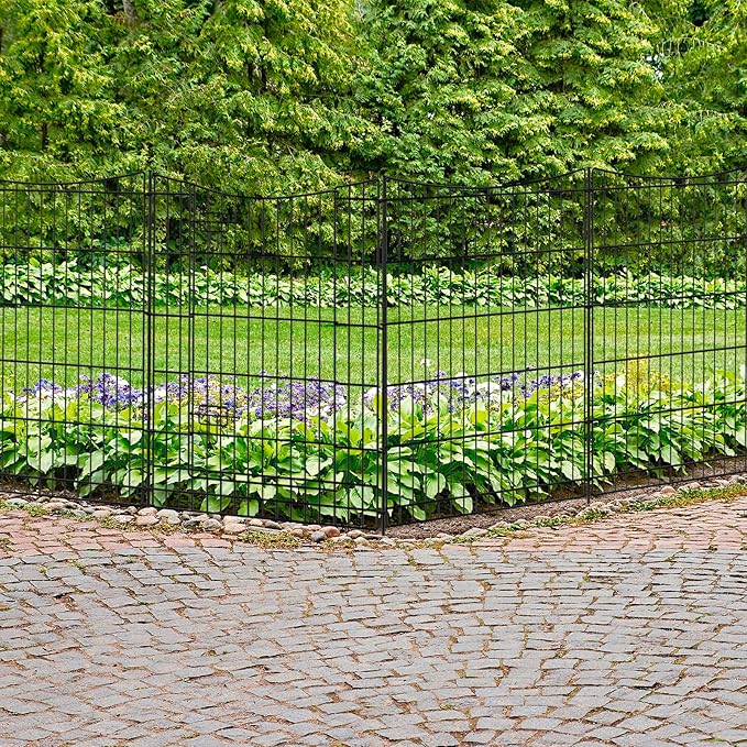 INJOPEXI Decorative Garden Fence 6 Panels 13ft×36in Metal Garden Fences - Image 7
