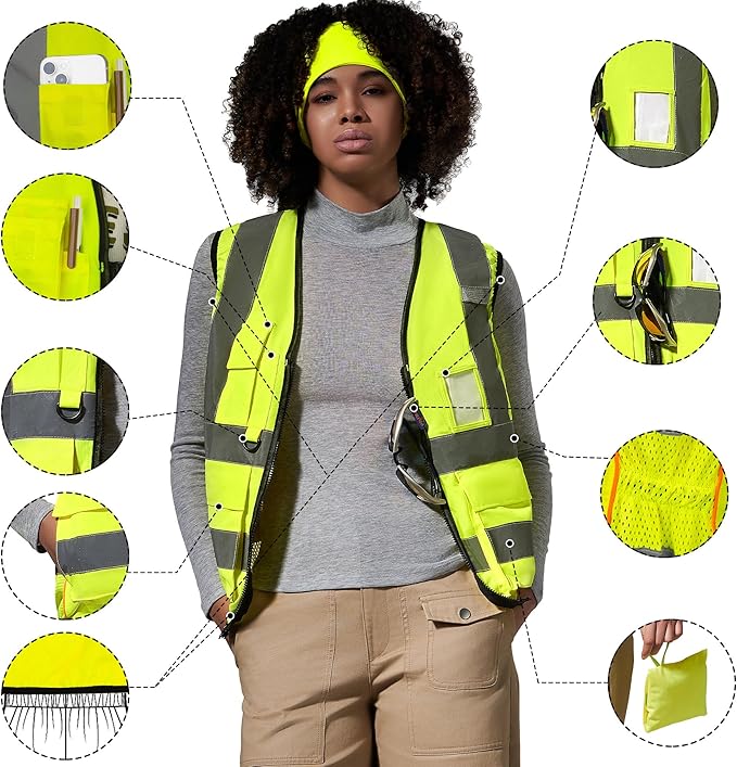 A-SAFETY High Visibility Reflective Safety Vest Customize Logo - Image 2